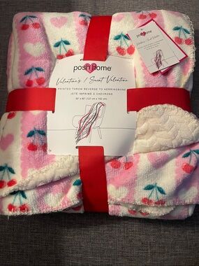 Cherry and Hearts Throw Blanket